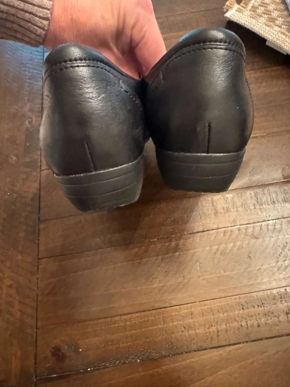 Dansko Franny Women’s Black Leather Slip On Wedge Sz 38 Comfort Arch Support